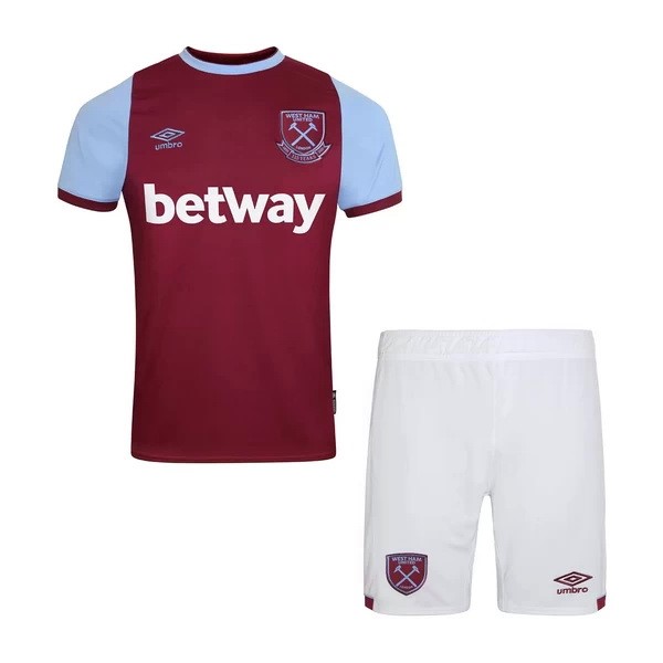 Camiseta West Ham United Primera equipo Niños 2020-21 Rojo